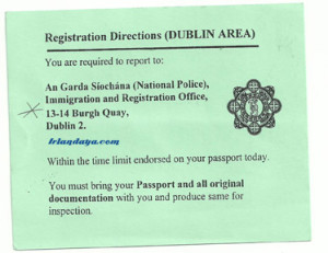 Tarjeta Informativa Migración Irlanda