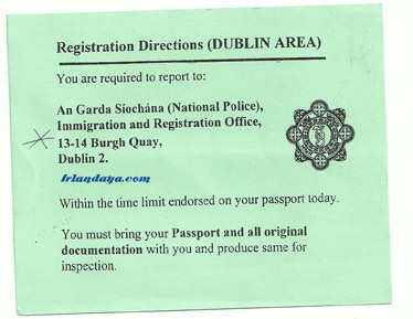Tarjeta Informativa Migración Irlanda